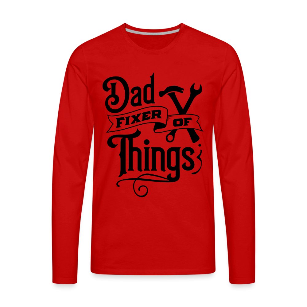 Dad Fixer of Things Premium Long Sleeve T-Shirt - red