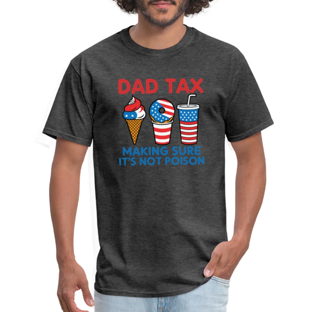 Dad Tax (Red White Blue) T-Shirt - heather black