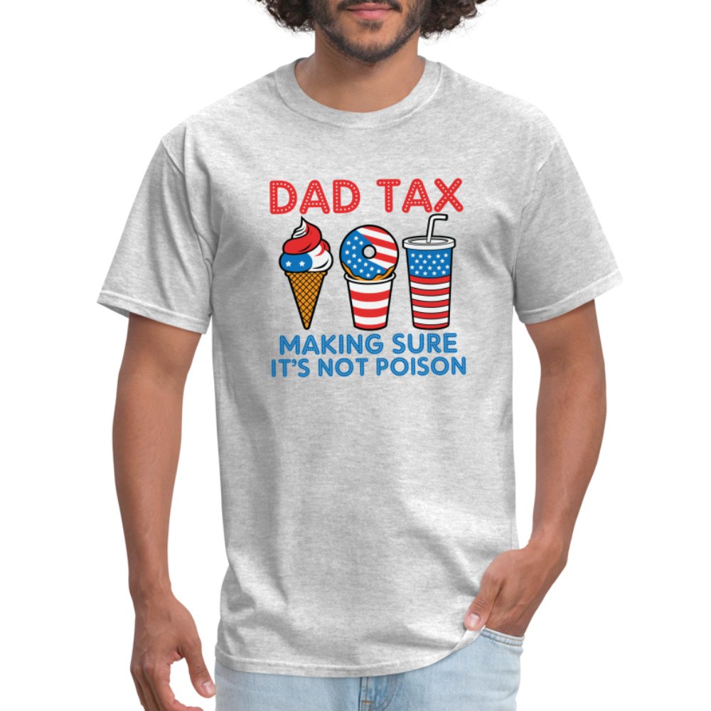 Dad Tax (Red White Blue) T-Shirt - heather gray