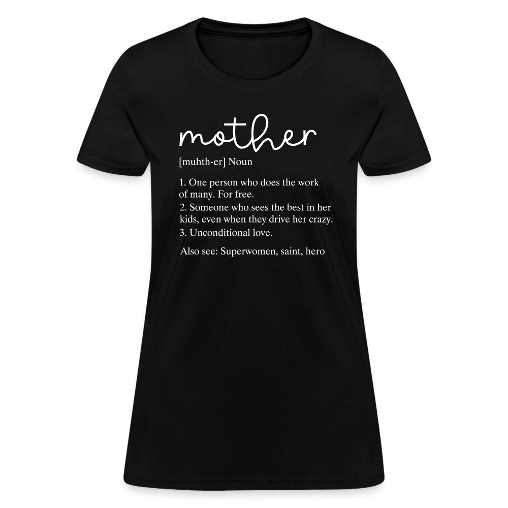 Definition of Mother Contoured T-Shirt (White Letters) - black