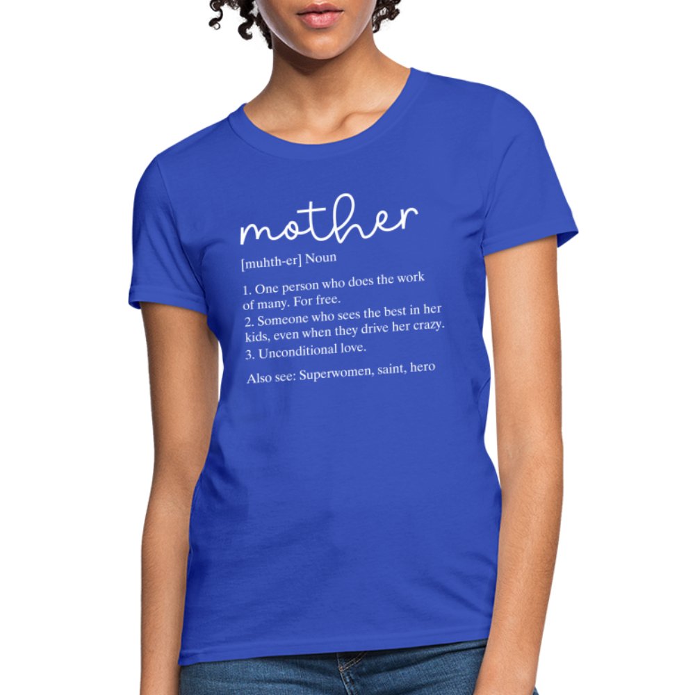 Definition of Mother Contoured T-Shirt (White Letters) - heather pink