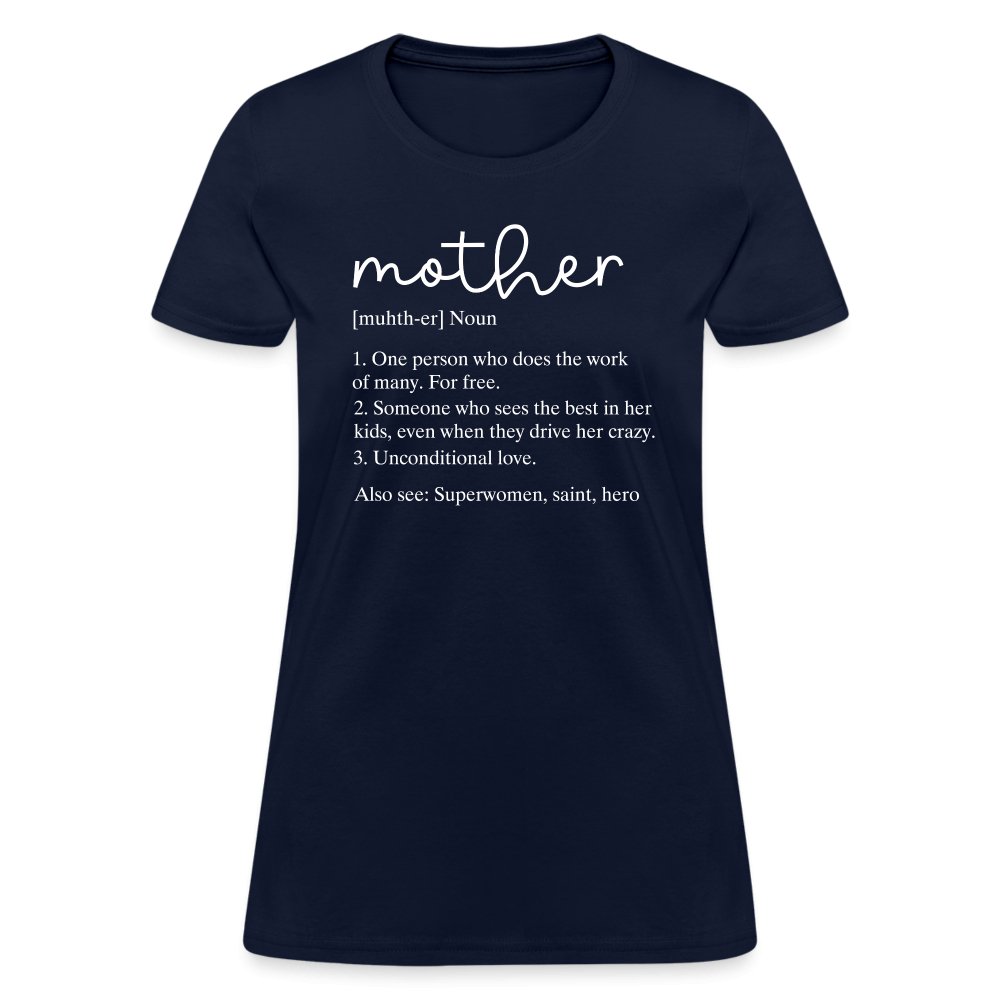 Definition of Mother Contoured T-Shirt (White Letters) - navy