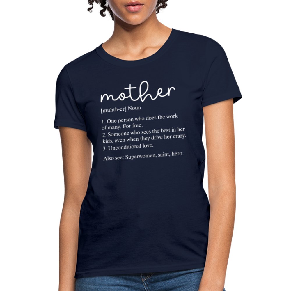 Definition of Mother Contoured T-Shirt (White Letters) - royal blue