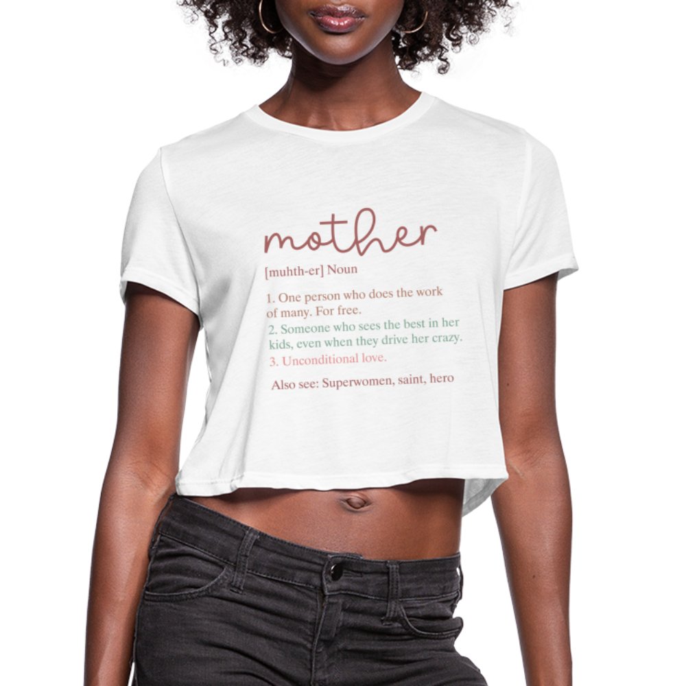 Definition of Mother Cropped T-Shirt - white