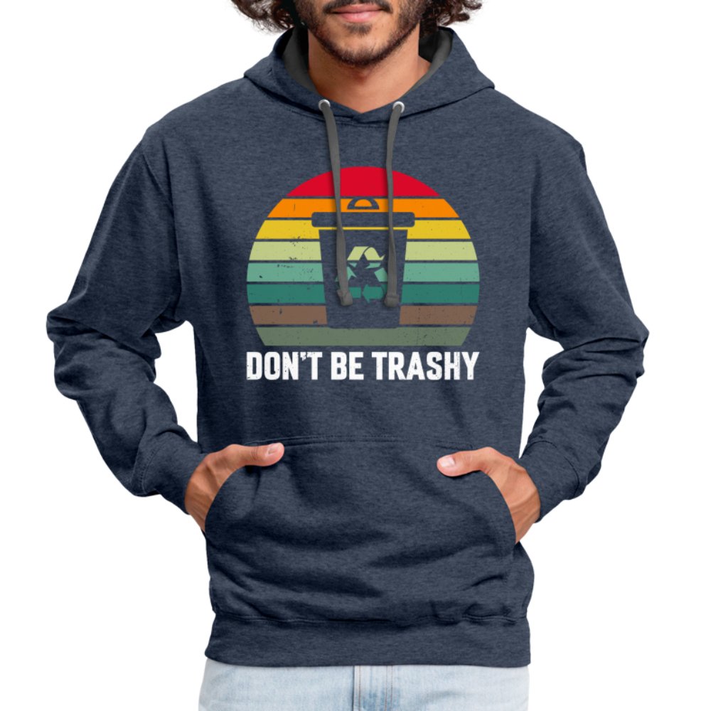 Don't Be Trashy Hoodie (Recycle) - option1# - Unisex Contrast Hoodie | Fruit of the Loom SF76R