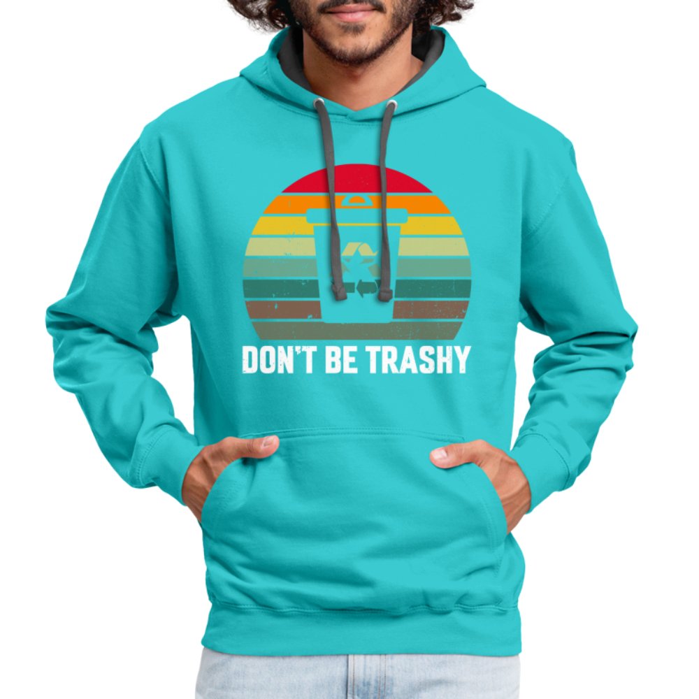 Don't Be Trashy Hoodie (Recycle) - scuba blue/asphalt