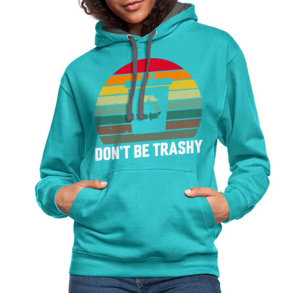 Don't Be Trashy Hoodie (Recycle) - scuba blue/asphalt