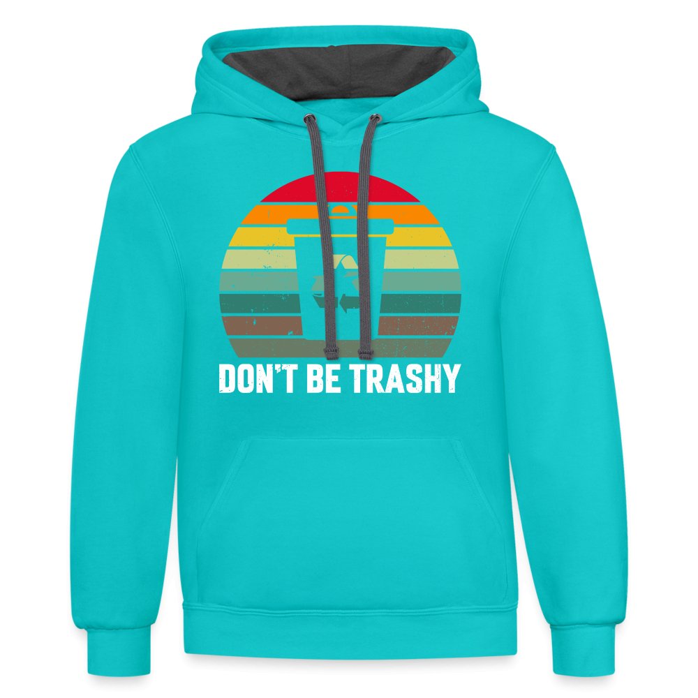 Don't Be Trashy Hoodie (Recycle) - scuba blue/asphalt