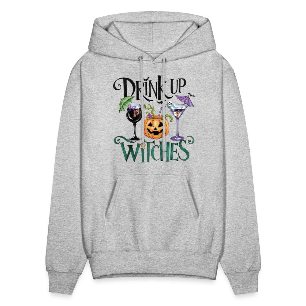 Drink Up Witches Hoodie (Halloween Witch) - heather gray