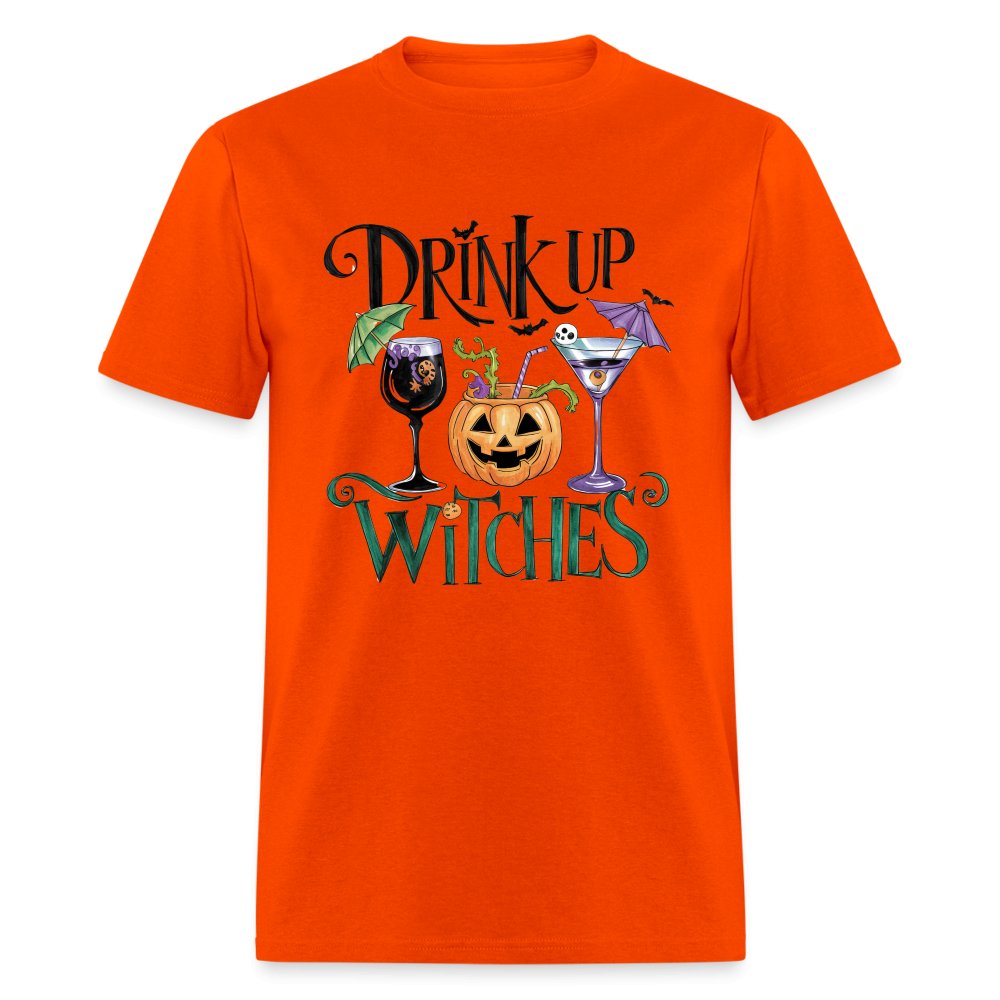 Drink Up Witches T-Shirt (Halloween Witch) - orange