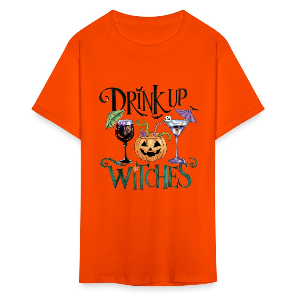 Drink Up Witches T-Shirt (Halloween Witch) - orange