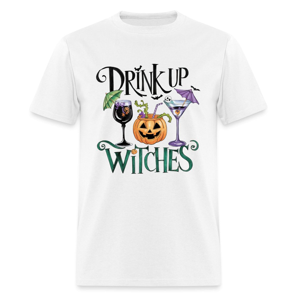 Drink Up Witches T-Shirt (Halloween Witch) - white