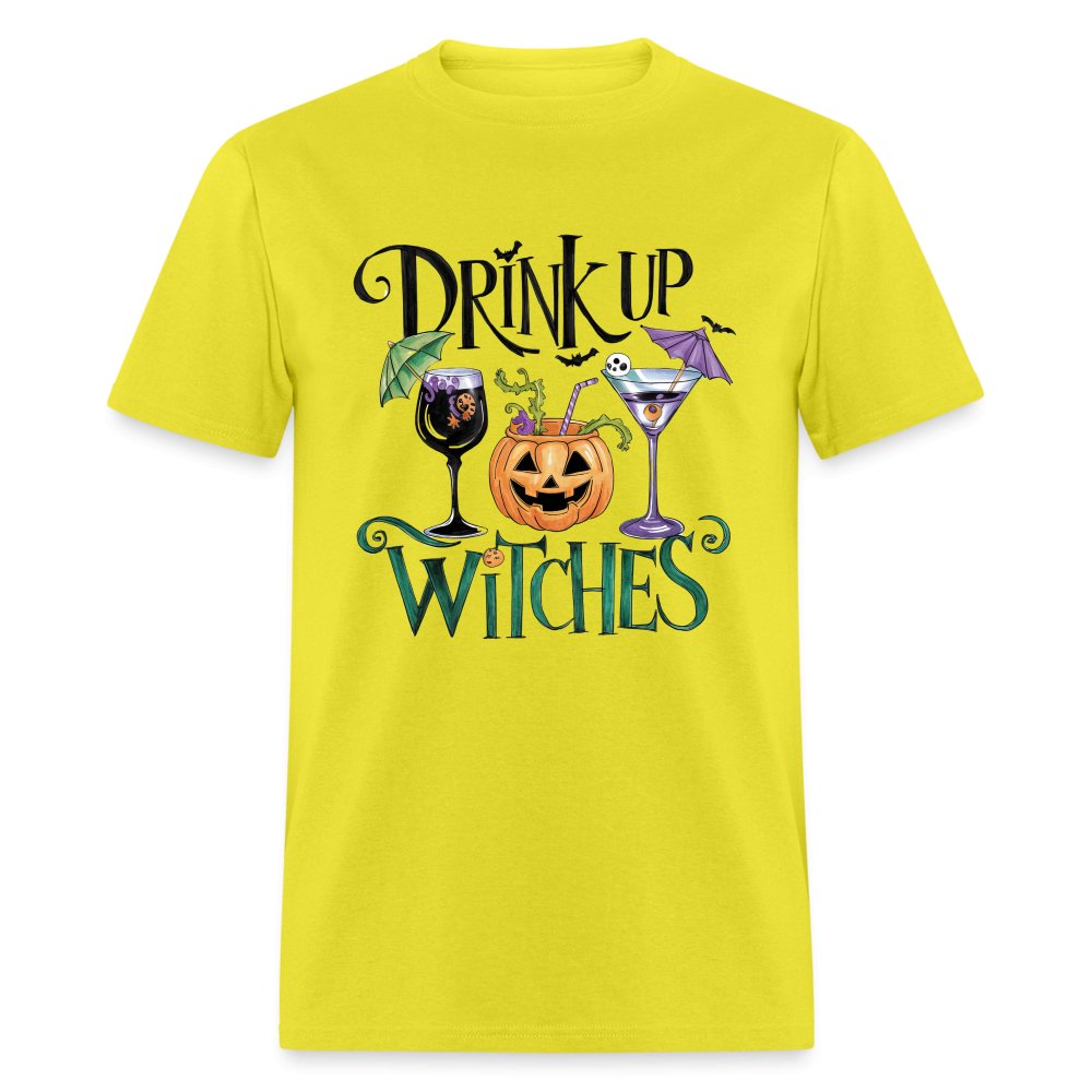 Drink Up Witches T-Shirt (Halloween Witch) - yellow