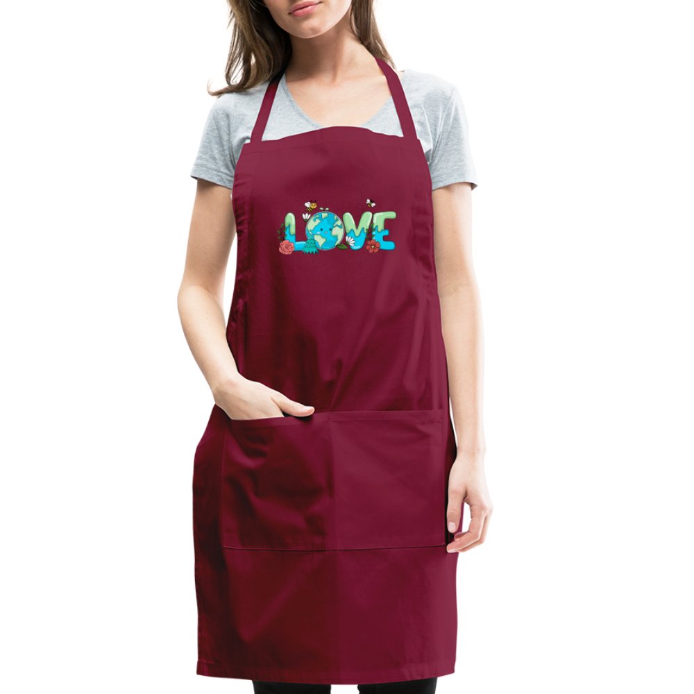 Earth LOVE Adjustable Apron - burgundy