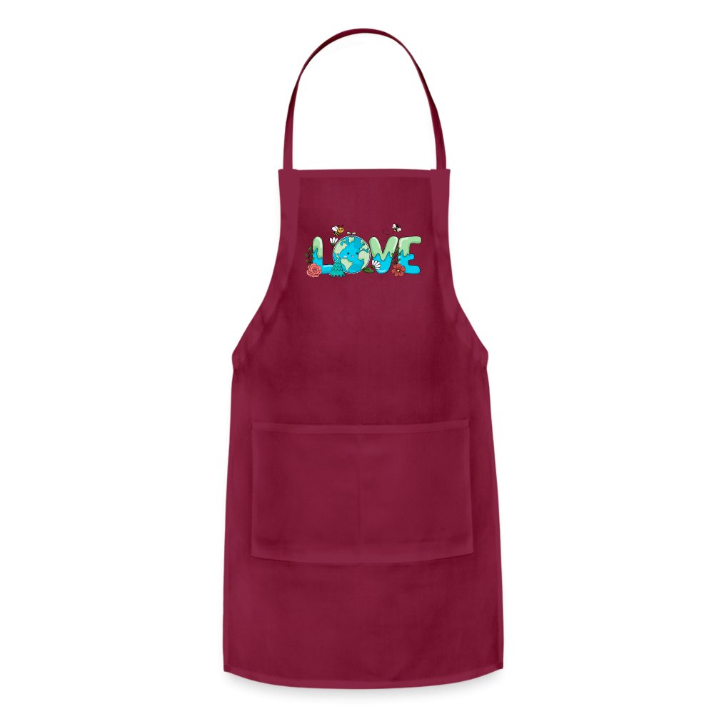 Earth LOVE Adjustable Apron - burgundy