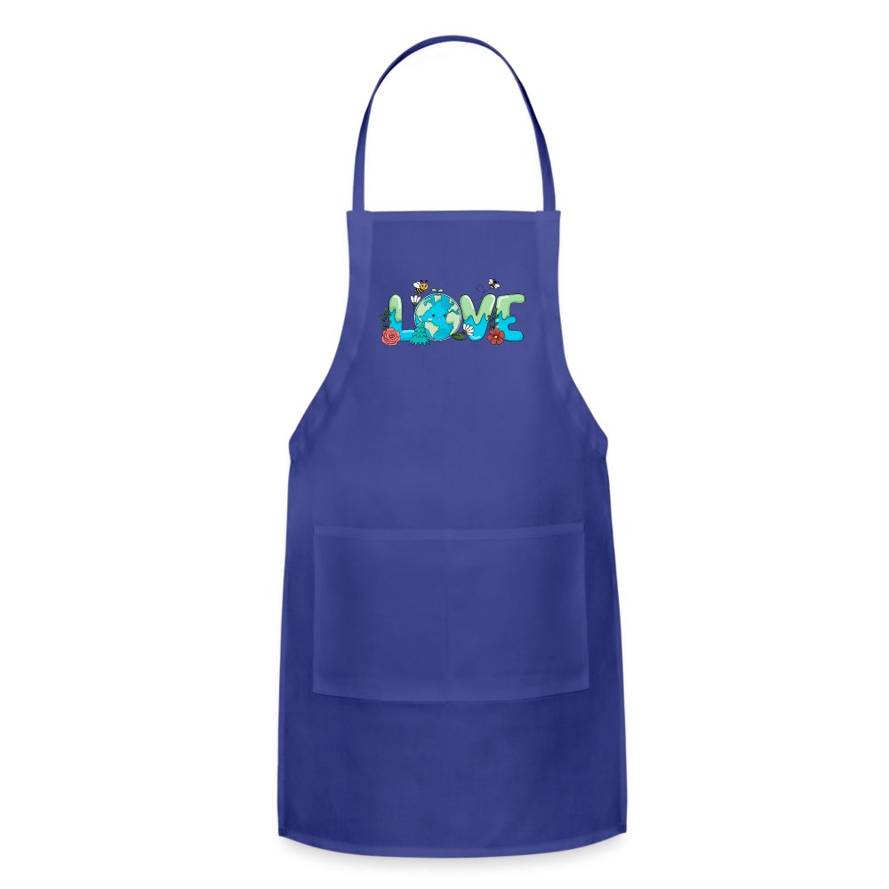 Earth LOVE Adjustable Apron - royal blue