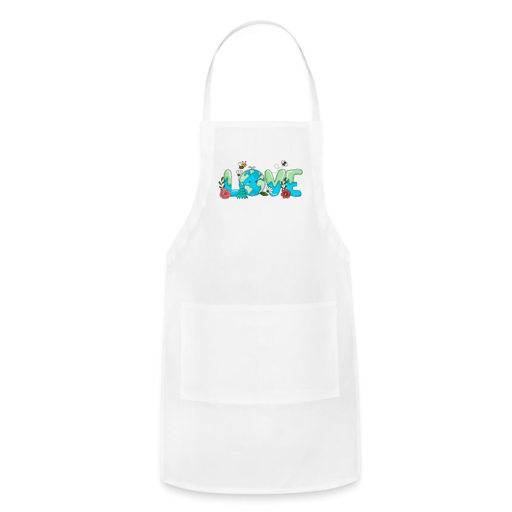 Earth LOVE Adjustable Apron - white