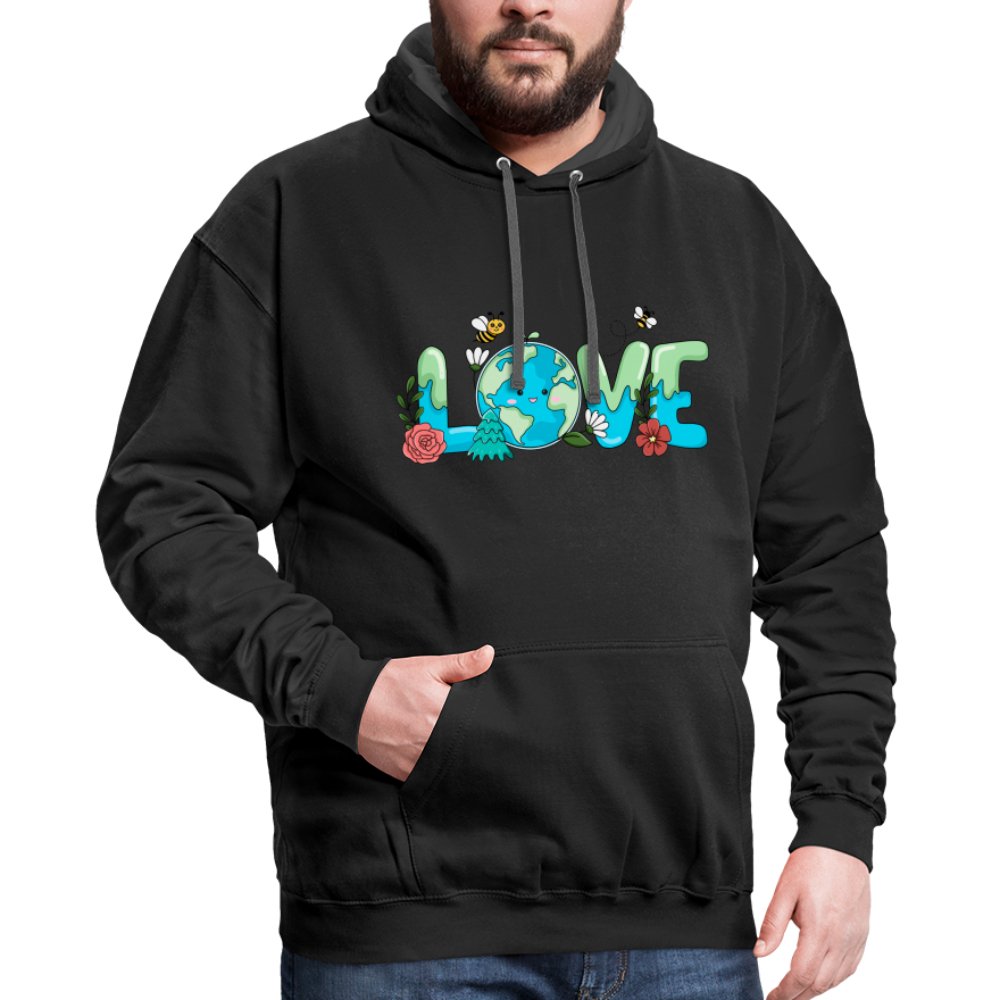 Earth LOVE Hoodie - black/asphalt