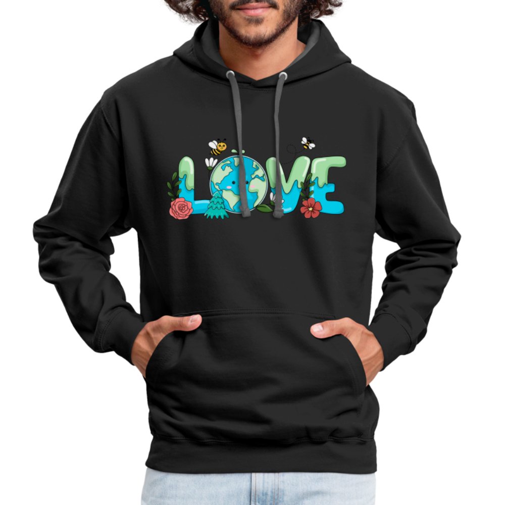 Earth LOVE Hoodie - black/asphalt