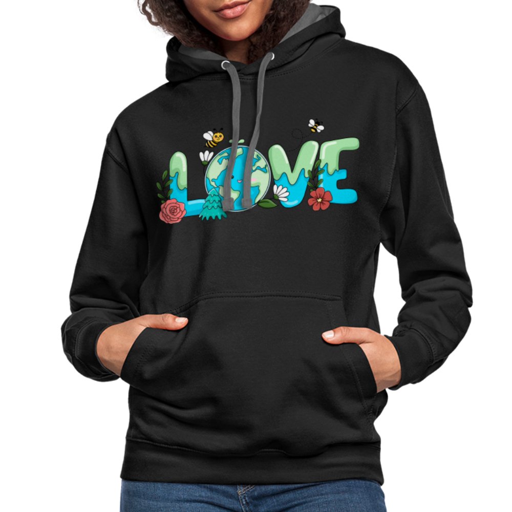 Earth LOVE Hoodie - black/asphalt