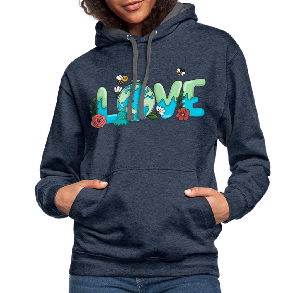 Earth LOVE Hoodie - indigo heather/asphalt