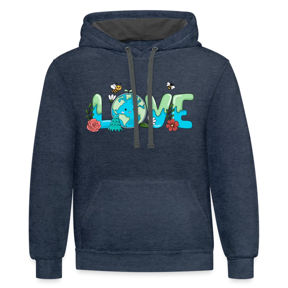 Earth LOVE Hoodie - indigo heather/asphalt