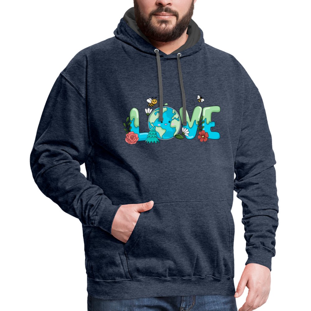 Earth LOVE Hoodie - indigo heather/asphalt