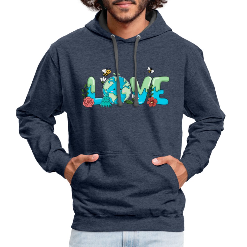 Earth LOVE Hoodie - indigo heather/asphalt