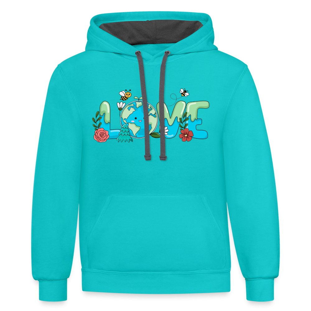 Earth LOVE Hoodie - scuba blue/asphalt