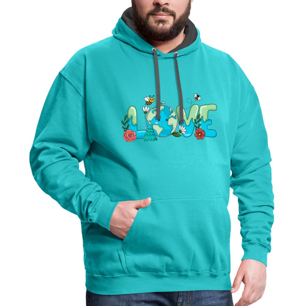 Earth LOVE Hoodie - scuba blue/asphalt