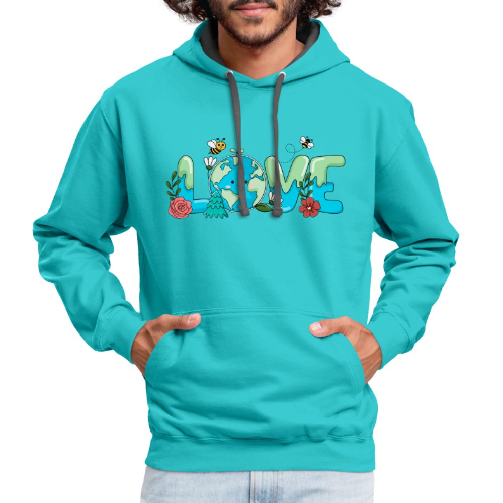 Earth LOVE Hoodie - scuba blue/asphalt