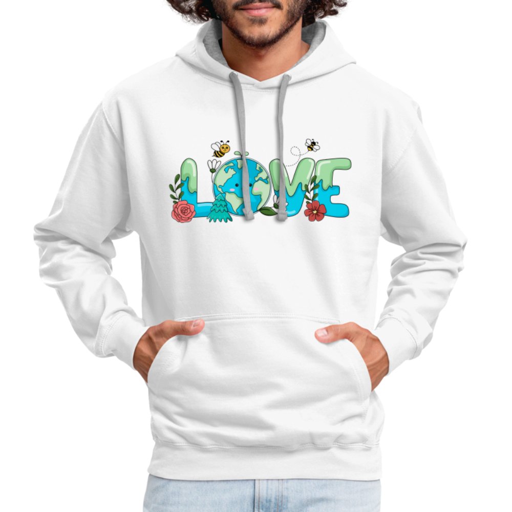 Earth LOVE Hoodie - white/gray