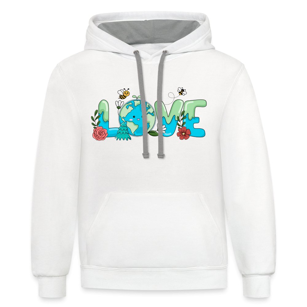 Earth LOVE Hoodie - white/gray