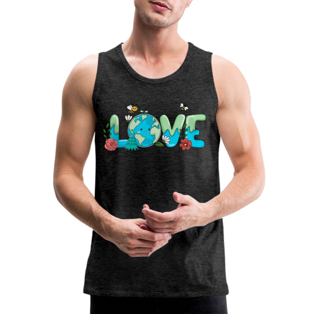 Earth LOVE Men’s Premium Tank Top - charcoal grey