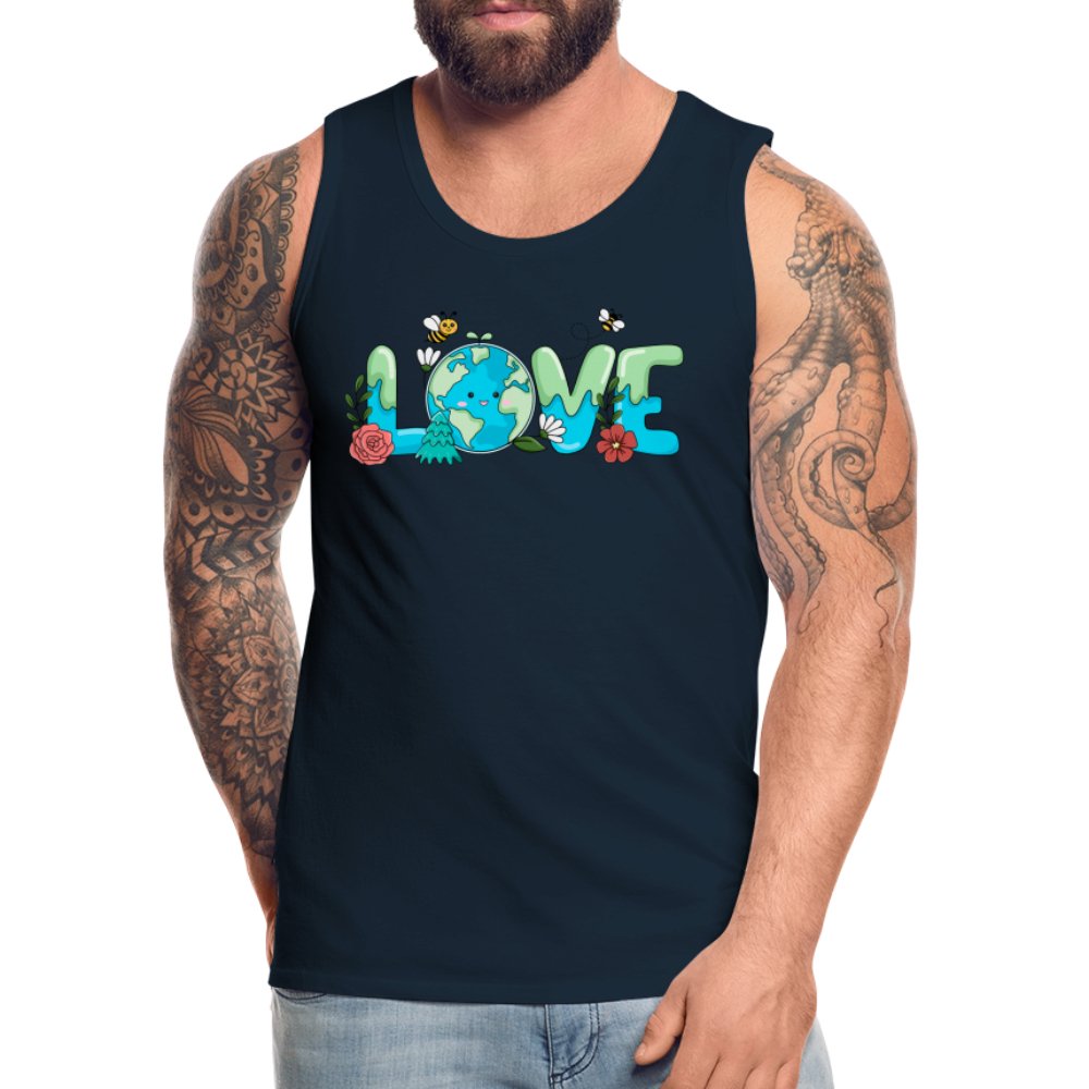 Earth LOVE Men’s Premium Tank Top - deep navy