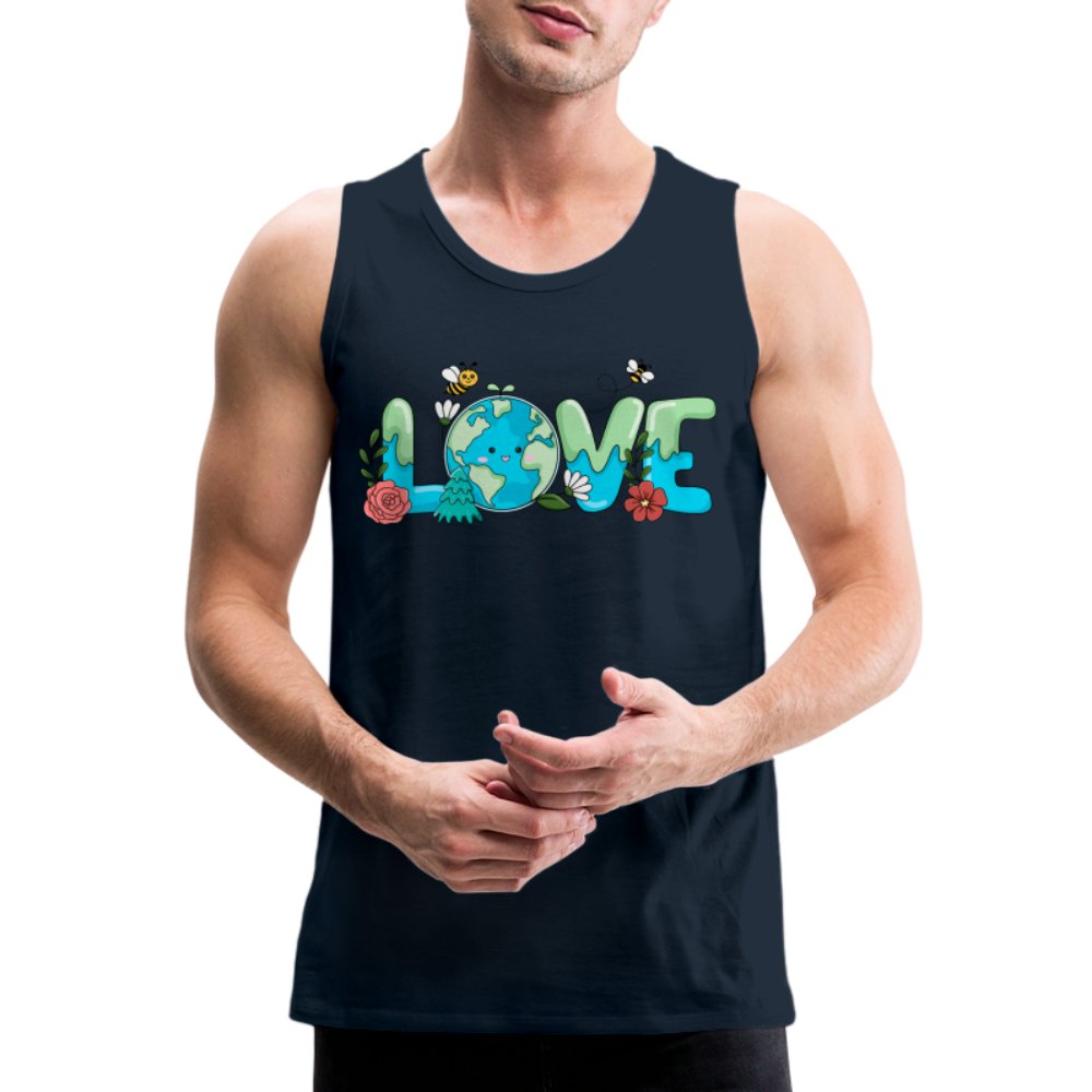 Earth LOVE Men’s Premium Tank Top - deep navy