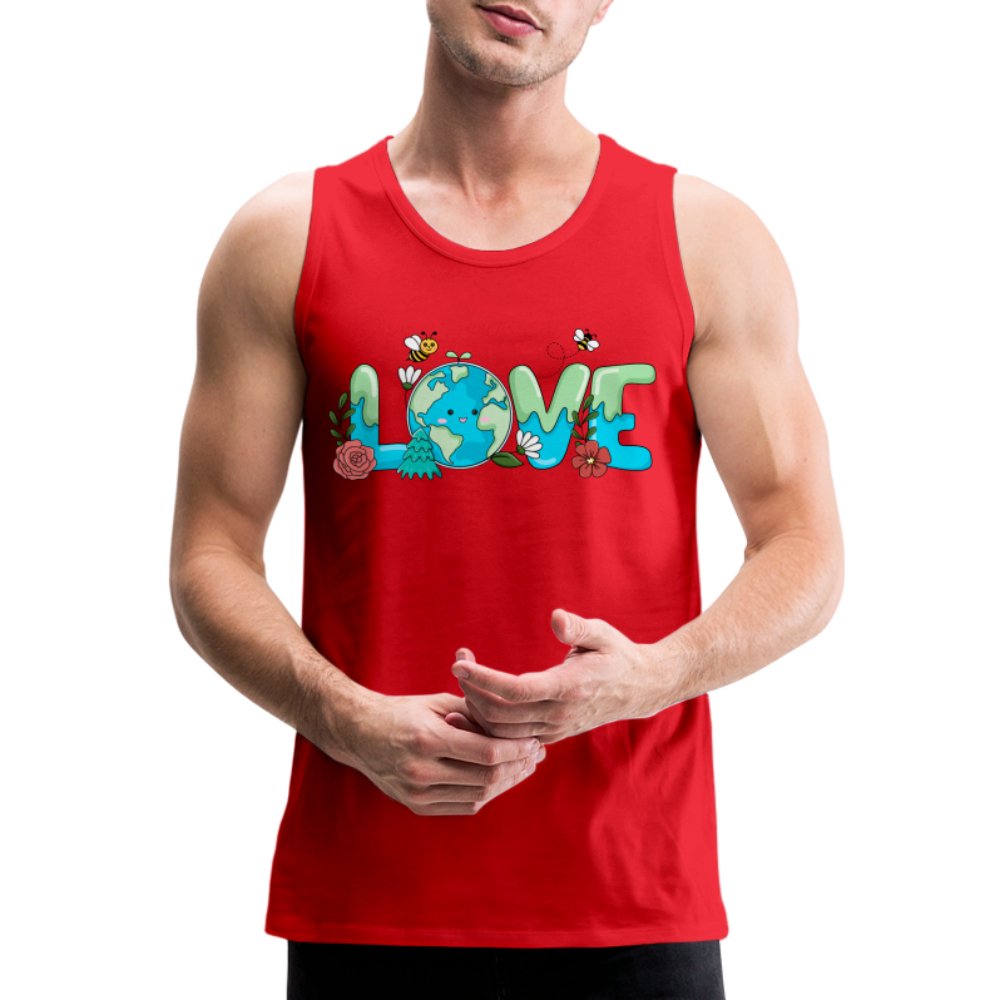 Earth LOVE Men’s Premium Tank Top - red