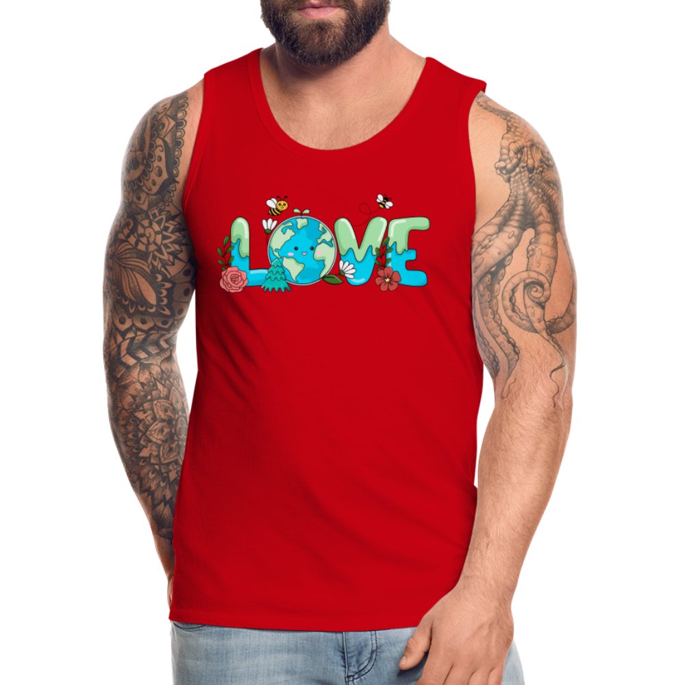 Earth LOVE Men’s Premium Tank Top - red