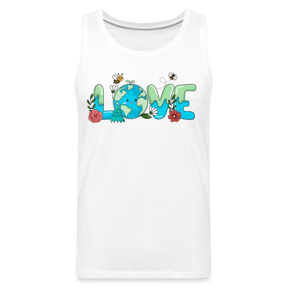 Earth LOVE Men’s Premium Tank Top - white