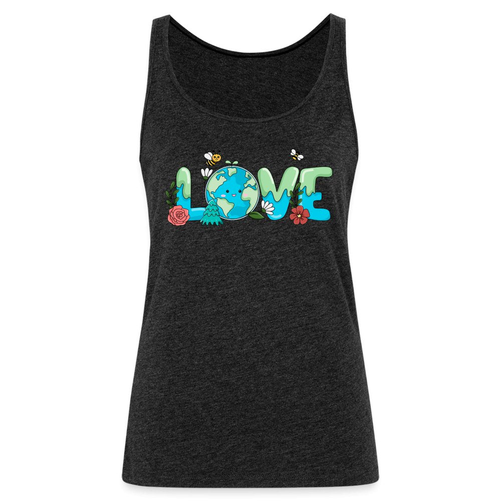 Earth LOVE Women’s Premium Tank Top - charcoal grey