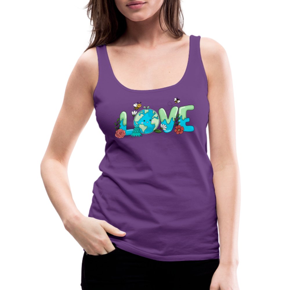 Earth LOVE Women’s Premium Tank Top - purple