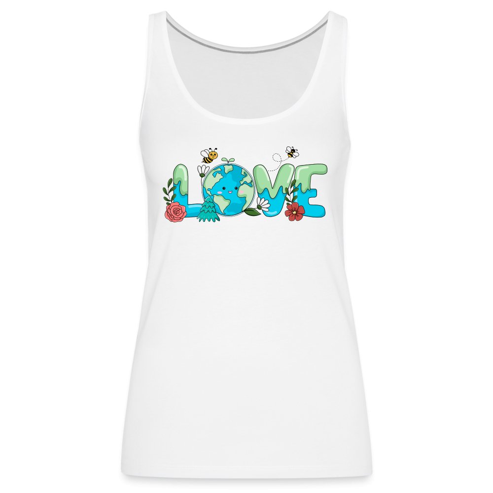 Earth LOVE Women’s Premium Tank Top - white