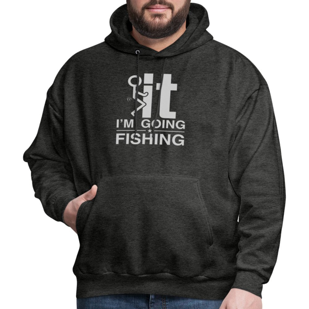 F It I'm Going Fishing Hoodie - charcoal grey