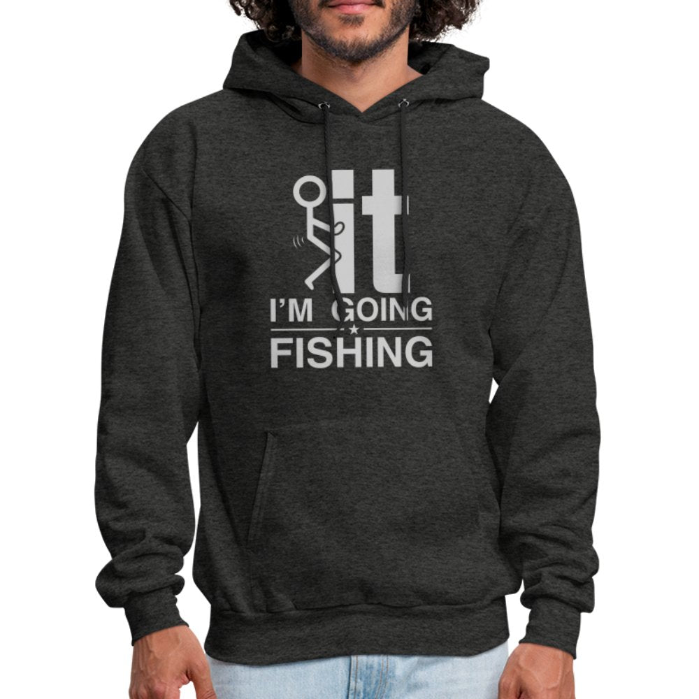 F It I'm Going Fishing Hoodie - charcoal grey