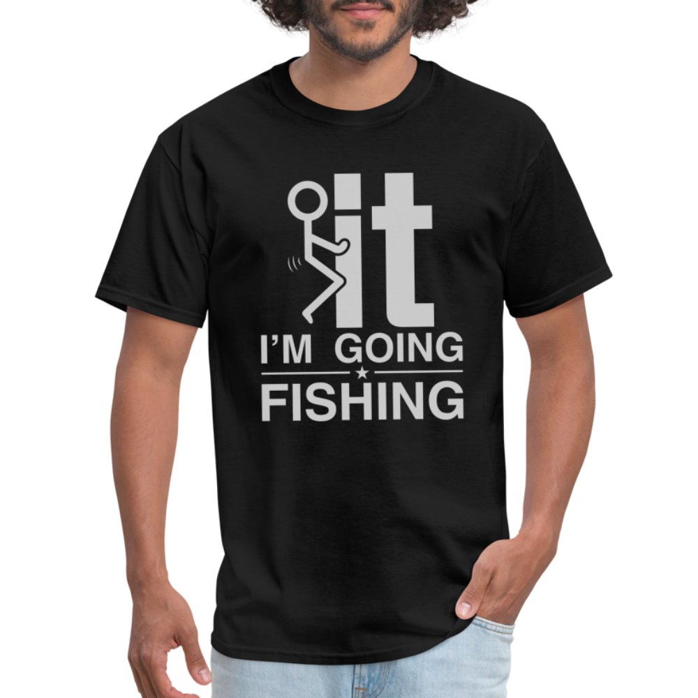 F It I'm Going Fishing T-Shirt - navy