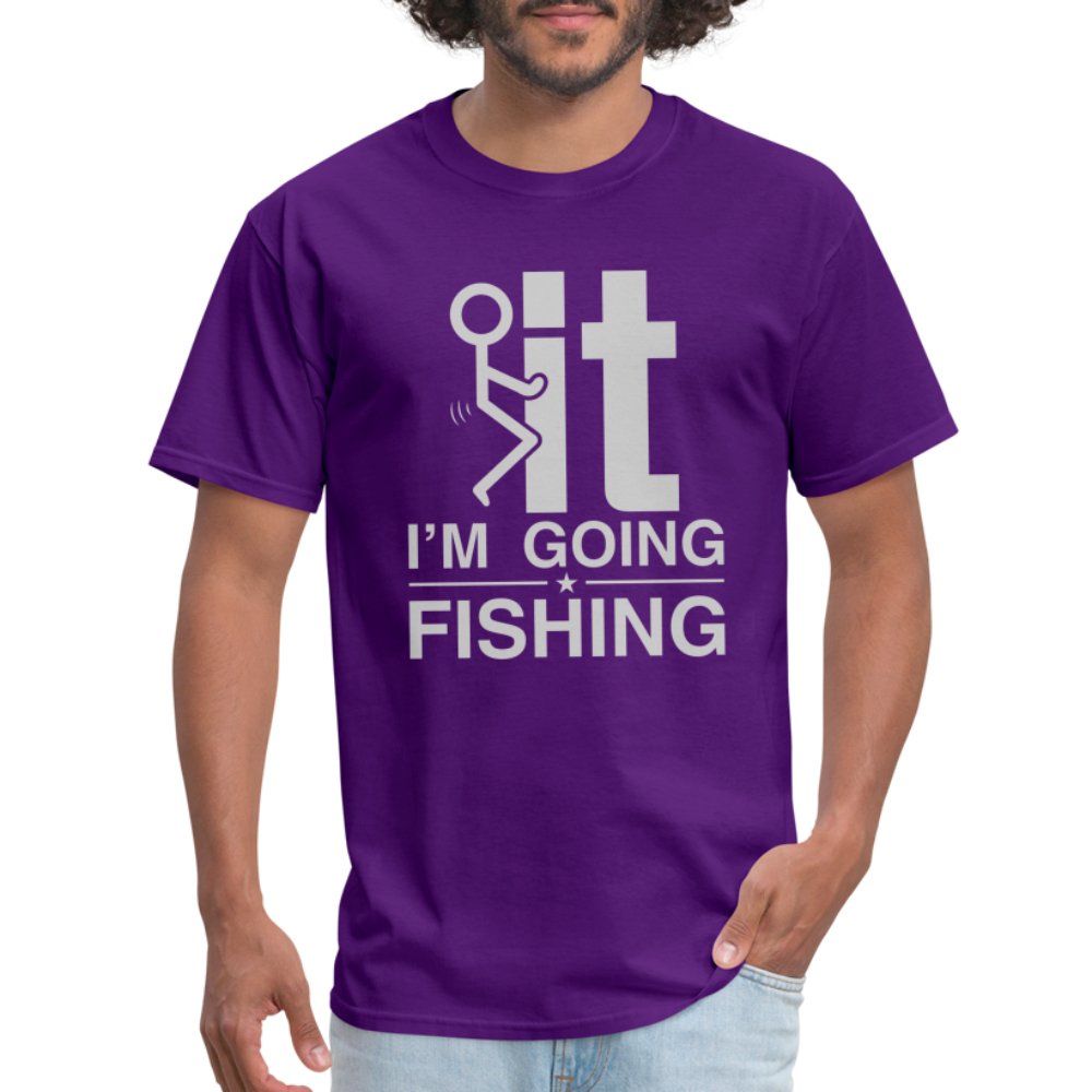 F It I'm Going Fishing T-Shirt - purple