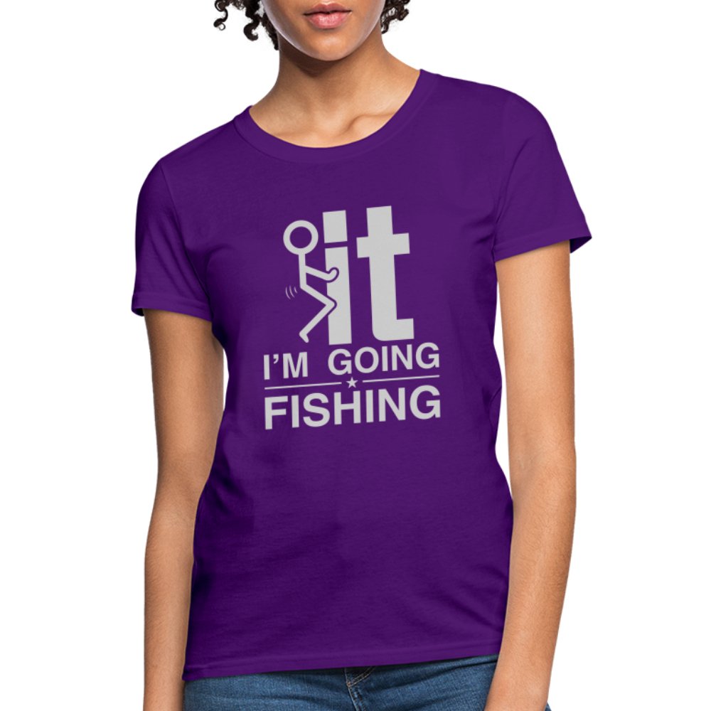 F It I'm Going Fishing Women's Contoured T-Shirt - heather black