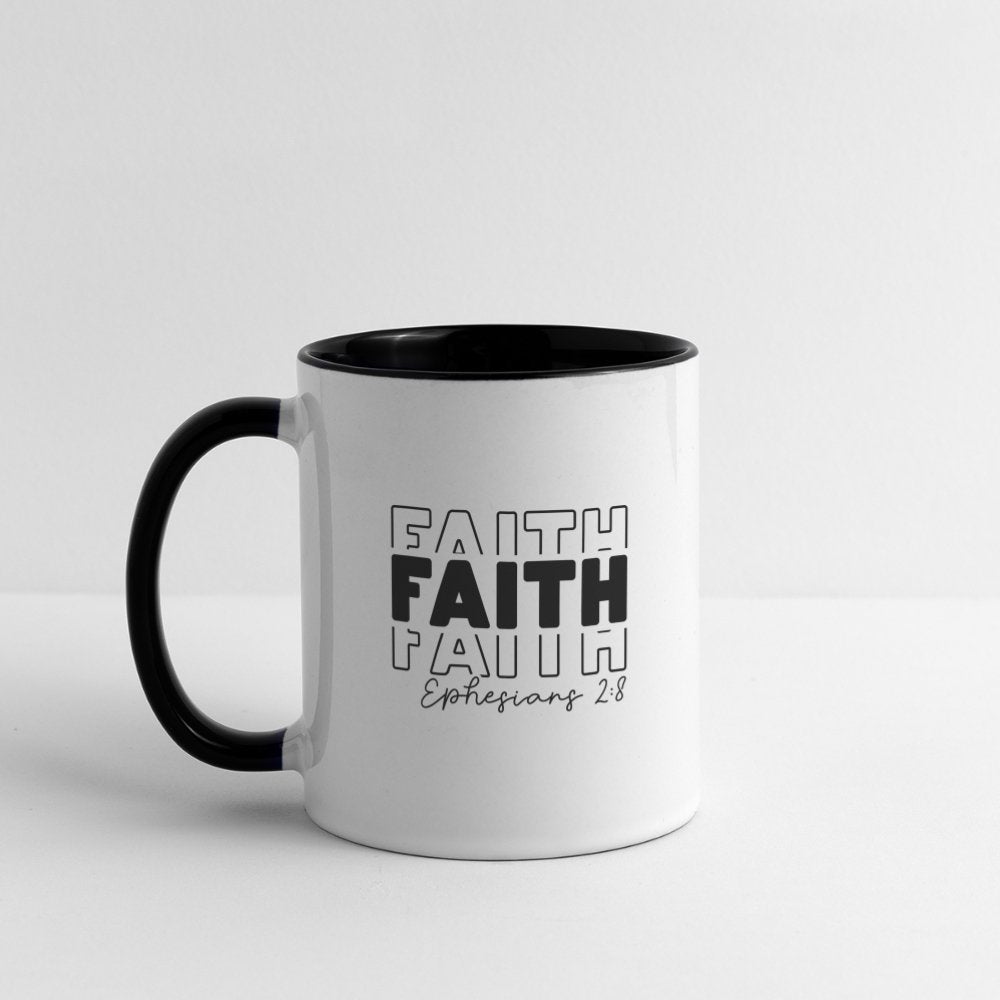 Faith Ephesians 2:8 Coffee Mug - white/black