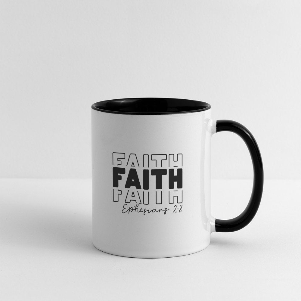 Faith Ephesians 2:8 Coffee Mug - white/black