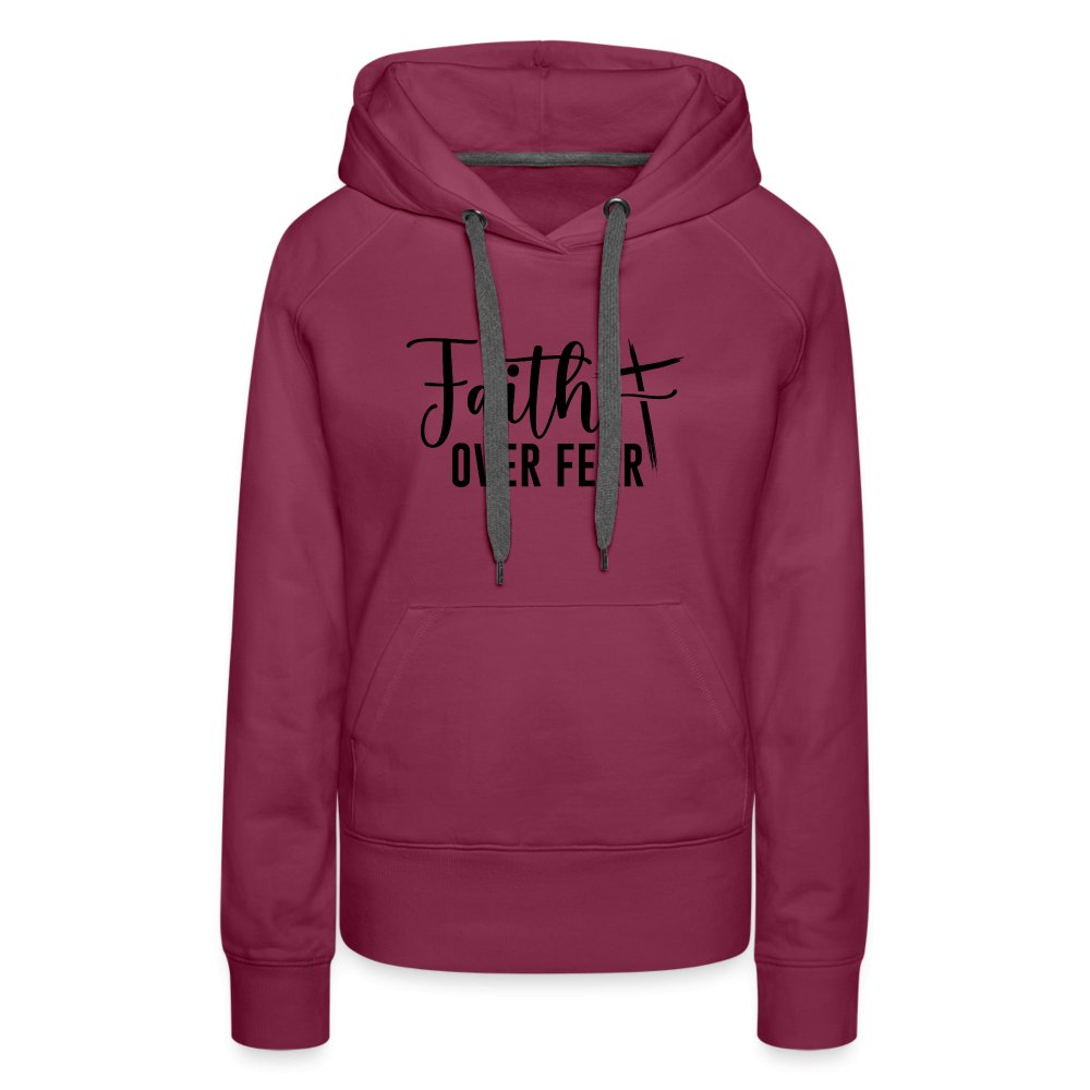 Faith Over Fear Women’s Premium Hoodie - burgundy